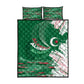 Algeria Football Quilt Bed Set Glitch Effect Desert Lines And Star Crescent
