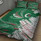 Algeria Football Quilt Bed Set Glitch Effect Desert Lines And Star Crescent