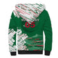 Custom Algeria Football Sherpa Hoodie Glitch Effect Desert Lines And Star Crescent