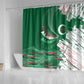 Algeria Football Shower Curtain Glitch Effect Desert Lines And Star Crescent