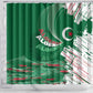 Algeria Football Shower Curtain Glitch Effect Desert Lines And Star Crescent