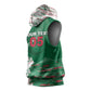 Custom Algeria Football Sleeveless Hoodie Glitch Effect Desert Lines And Star Crescent