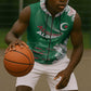 Custom Algeria Football Sleeveless Zip Hoodie Glitch Effect Desert Lines And Star Crescent