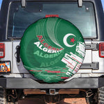 Algeria Football Spare Tire Cover Glitch Effect Desert Lines And Star Crescent