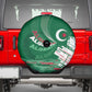 Algeria Football Spare Tire Cover Glitch Effect Desert Lines And Star Crescent
