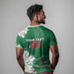 Custom Algeria Football T shirt Glitch Effect Desert Lines And Star Crescent