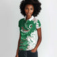 Custom Algeria Football Women Polo Shirt Glitch Effect Desert Lines And Star Crescent