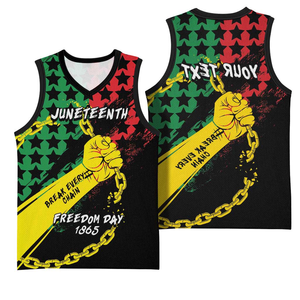 Personalized Juneteenth 1865 Basketball Jersey Break Every Chain - African Pride