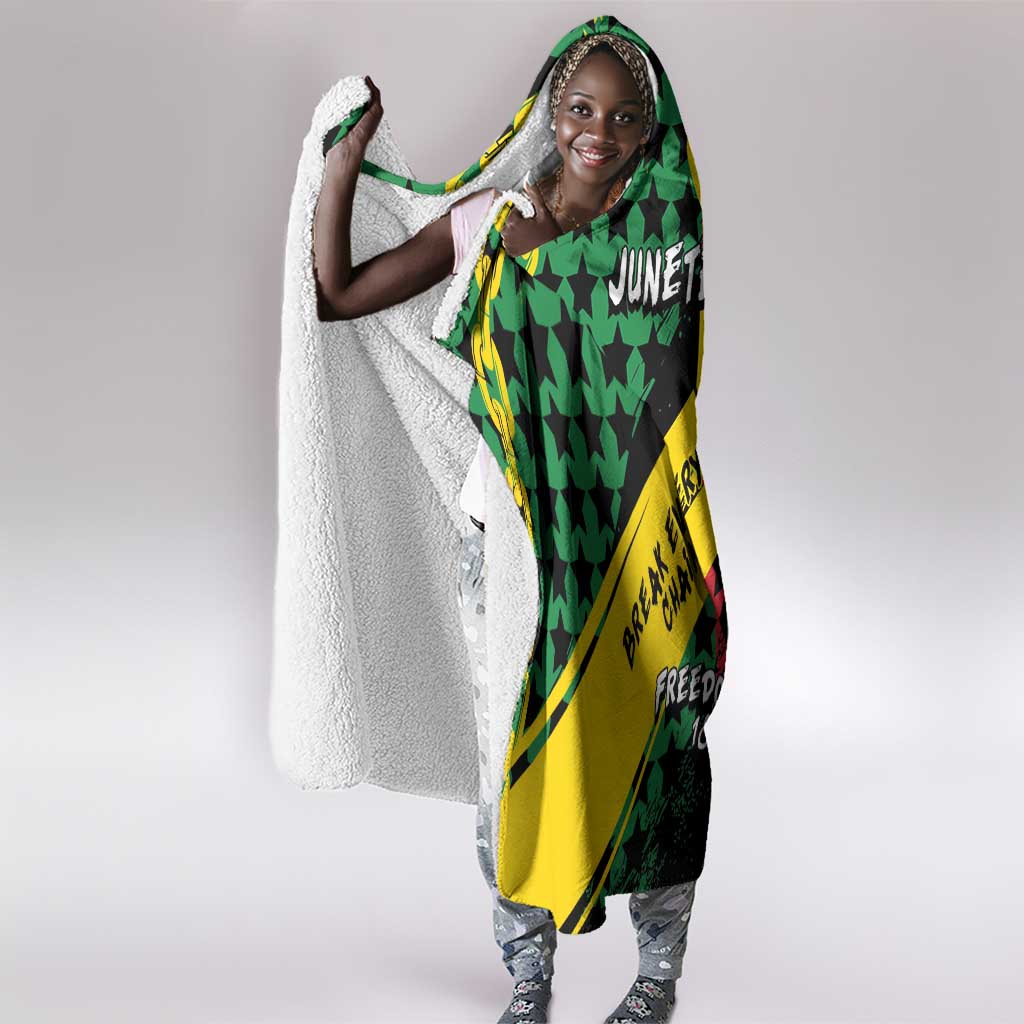 Juneteenth 1865 Hooded Blanket Break Every Chain