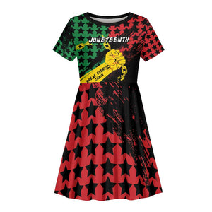 Personalized Juneteenth 1865 Kid Short Sleeve Dress Break Every Chain