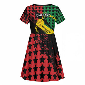 Personalized Juneteenth 1865 Kid Short Sleeve Dress Break Every Chain