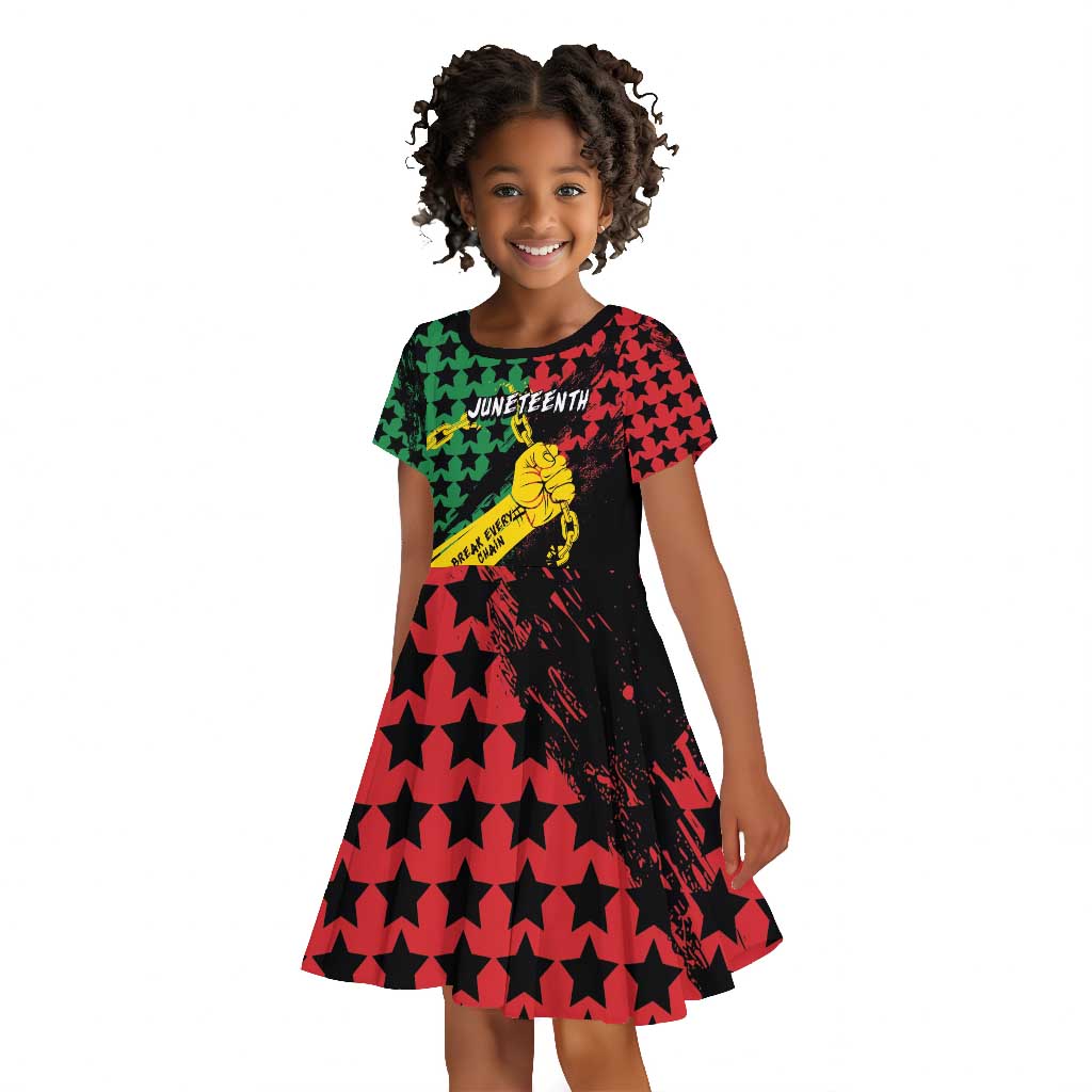 Personalized Juneteenth 1865 Kid Short Sleeve Dress Break Every Chain