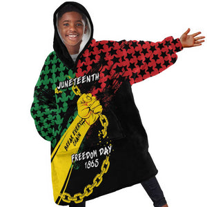 Personalized Juneteenth 1865 Kid Wearable Blanket Hoodie Break Every Chain