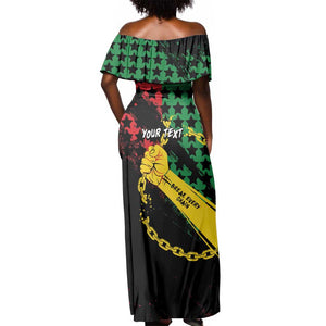 Personalized Juneteenth 1865 Off Shoulder Maxi Dress Break Every Chain