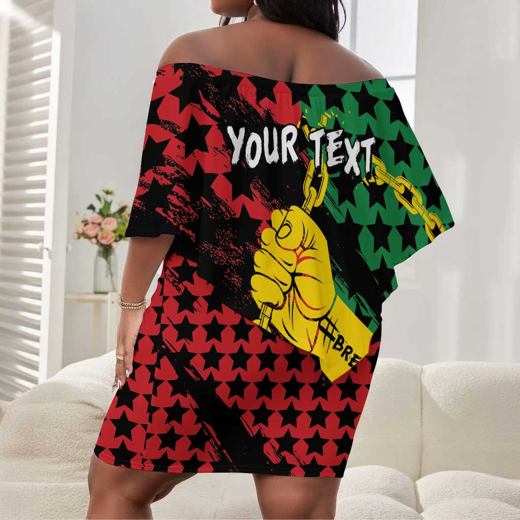 Personalized Juneteenth 1865 Off Shoulder Short Dress Break Every Chain