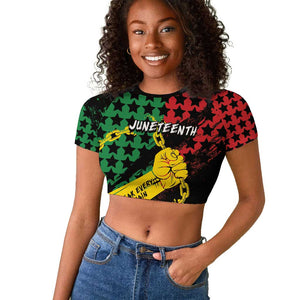 Personalized Juneteenth 1865 Raglan Cropped T shirt Break Every Chain