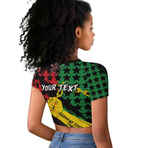 Personalized Juneteenth 1865 Raglan Cropped T shirt Break Every Chain