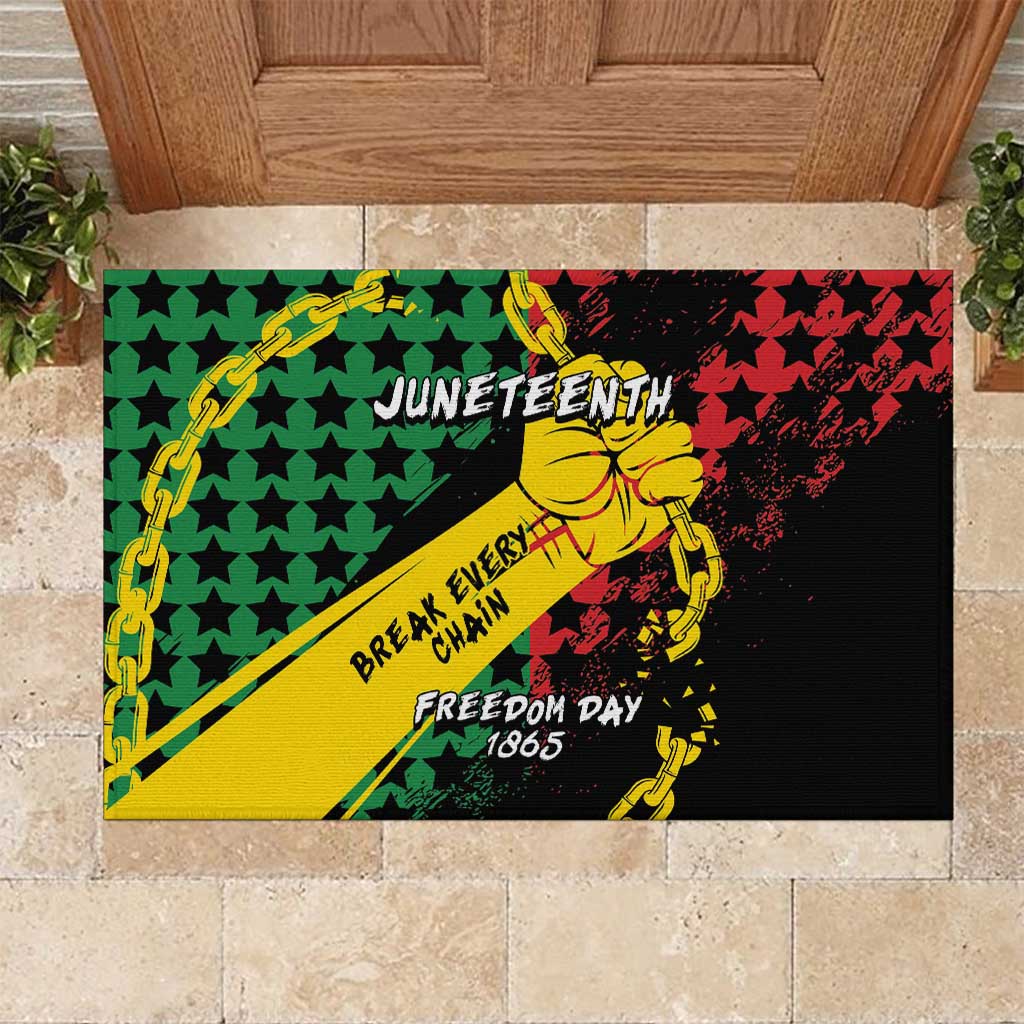 Juneteenth 1865 Rubber Doormat Break Every Chain
