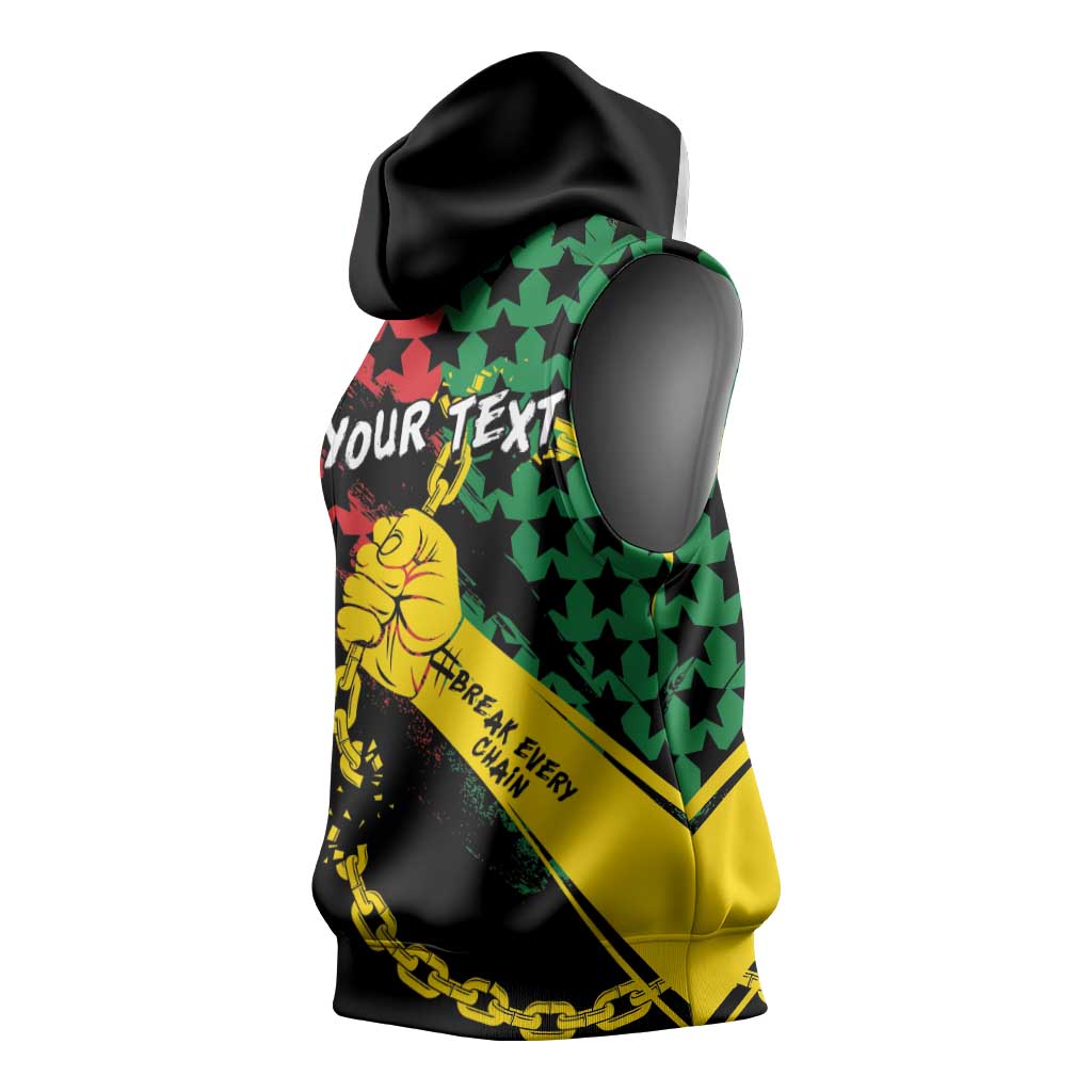 Personalized Juneteenth 1865 Sleeveless Hoodie Break Every Chain - African Pride