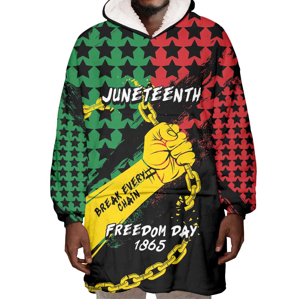 Personalized Juneteenth 1865 Wearable Blanket Hoodie Break Every Chain