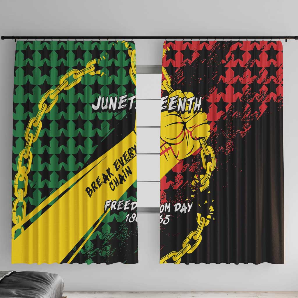 Juneteenth 1865 Window Curtain Break Every Chain