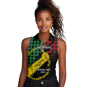 Personalized Juneteenth 1865 Women Sleeveless Polo Shirt Break Every Chain