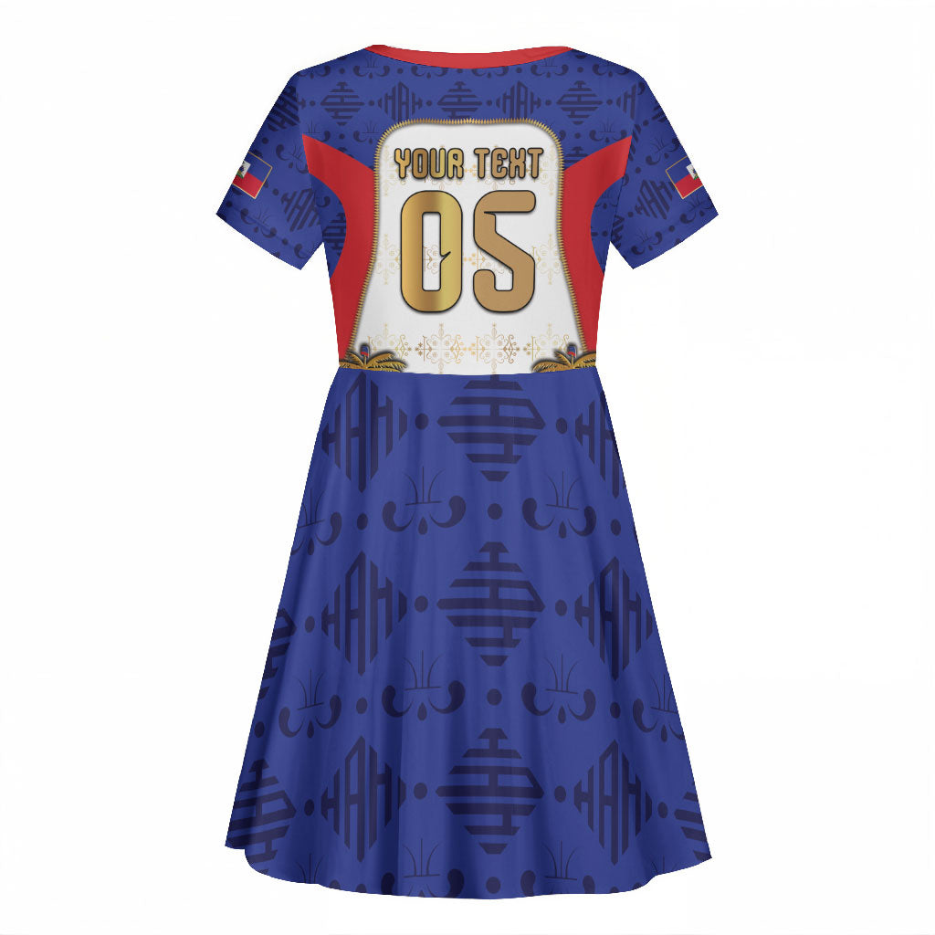 Custom Haiti Nan Mondyal 2026 Kid Short Sleeve Dress Road To Glory