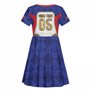 Custom Haiti Nan Mondyal 2026 Kid Short Sleeve Dress Road To Glory