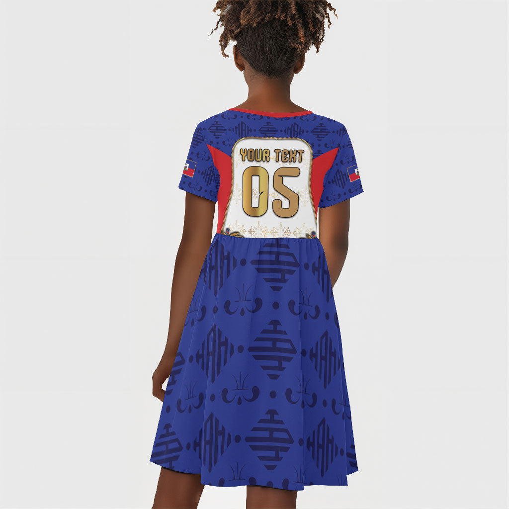 Custom Haiti Nan Mondyal 2026 Kid Short Sleeve Dress Road To Glory