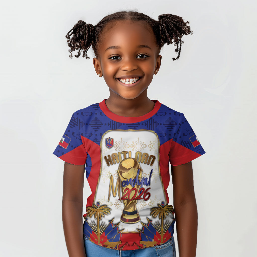 Custom Haiti Nan Mondyal 2026 Kid T shirt Road To Glory