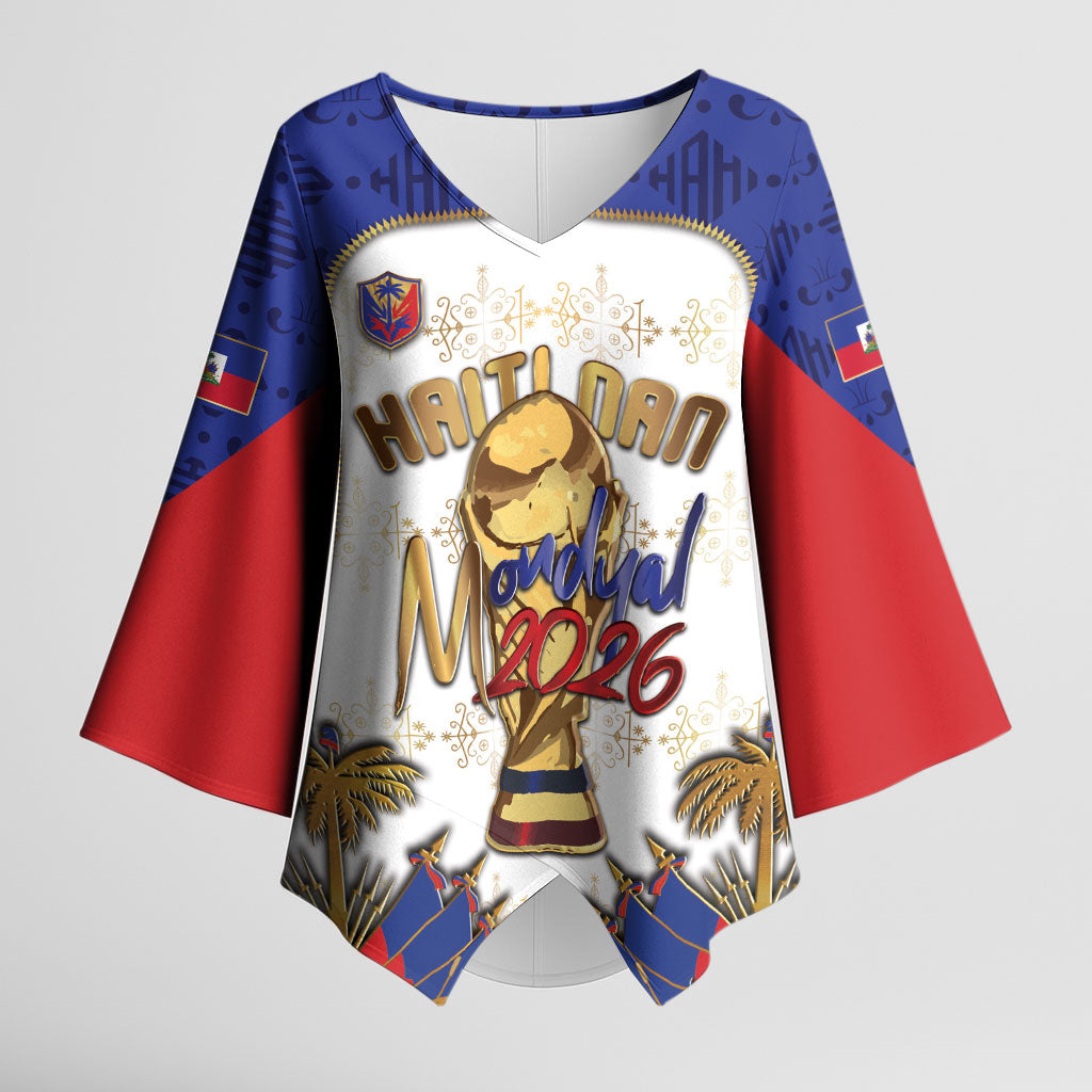 Custom Haiti Nan Mondyal 2026 Kimono Sleeve Blouse Road To Glory