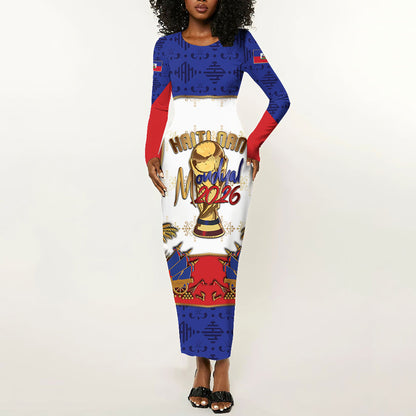Custom Haiti Nan Mondyal 2026 Long Sleeve Bodycon Dress Road To Glory