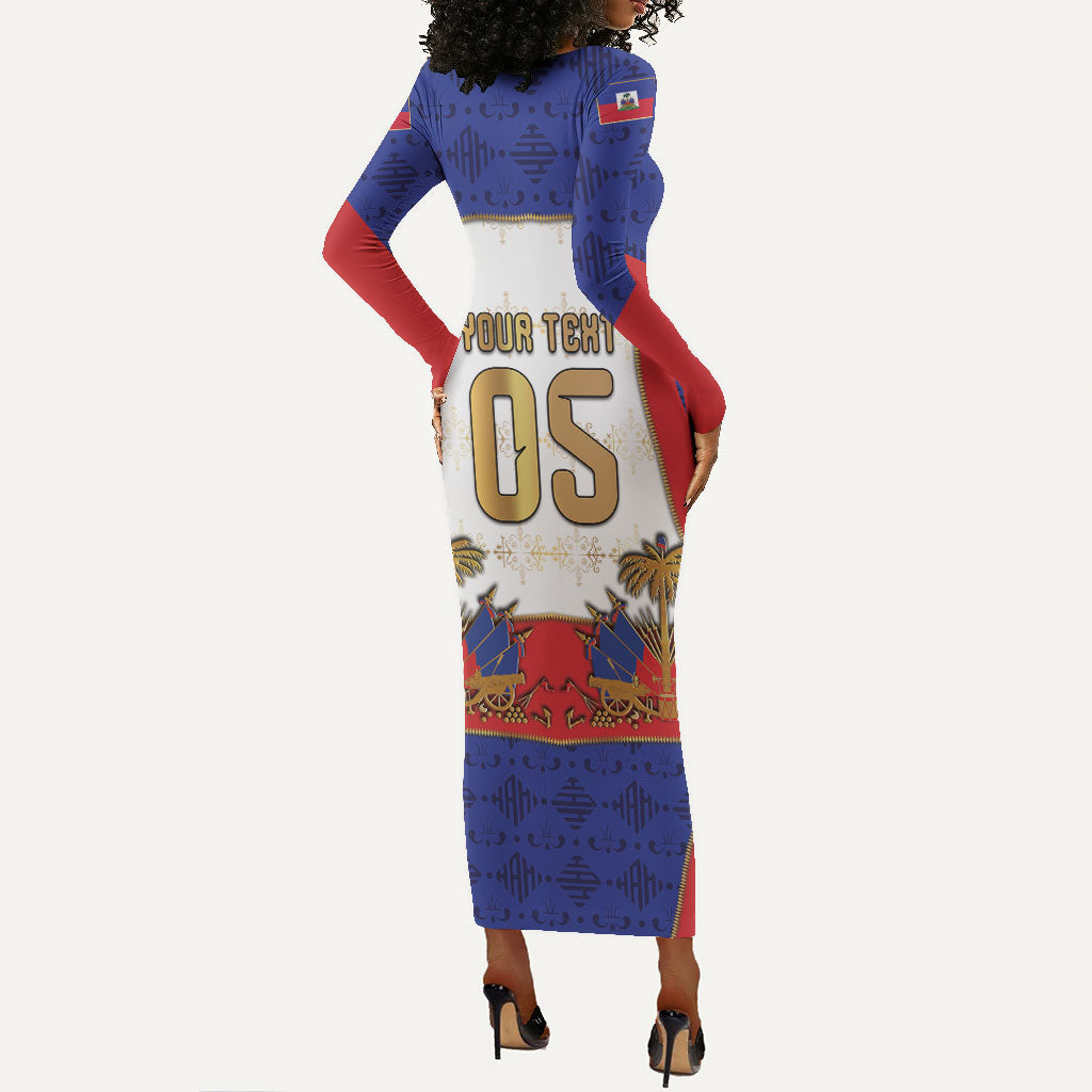 Custom Haiti Nan Mondyal 2026 Long Sleeve Bodycon Dress Road To Glory