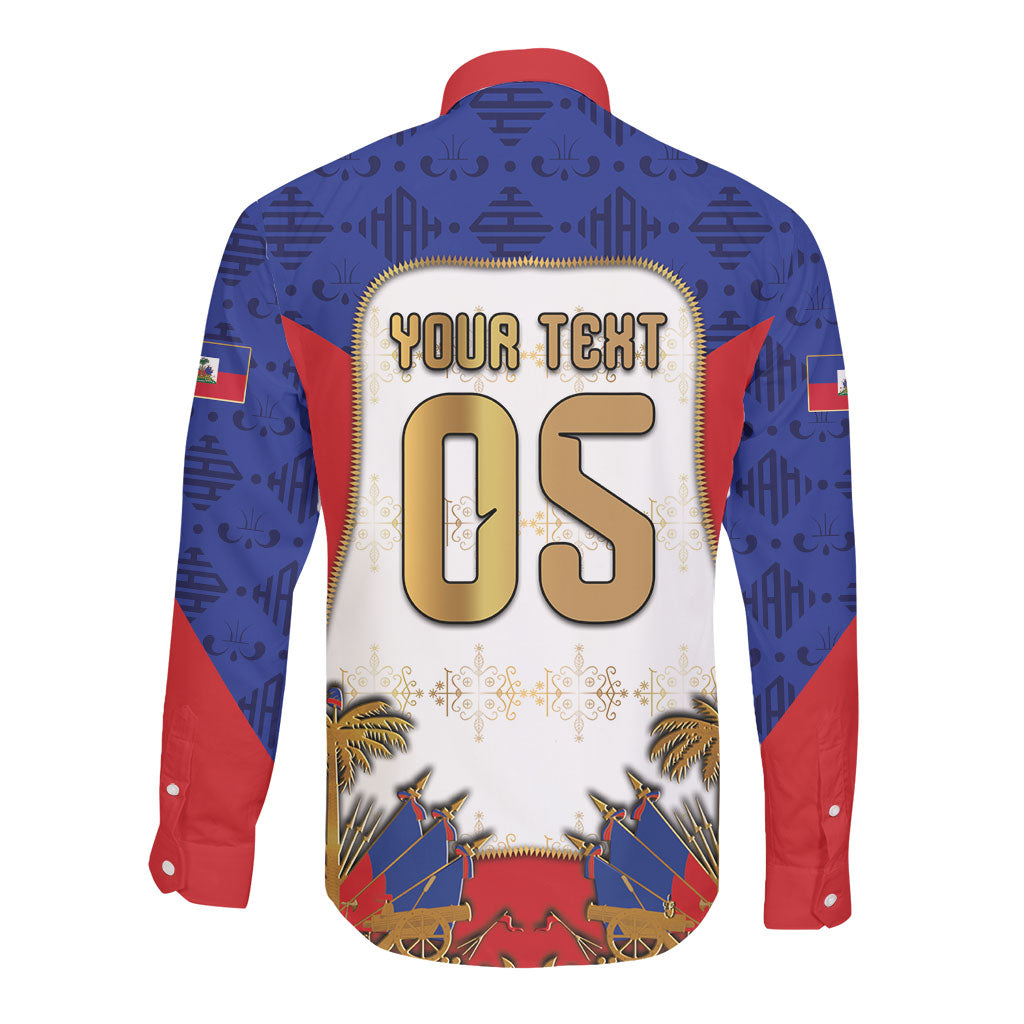 Custom Haiti Nan Mondyal 2026 Long Sleeve Button Shirt Road To Glory