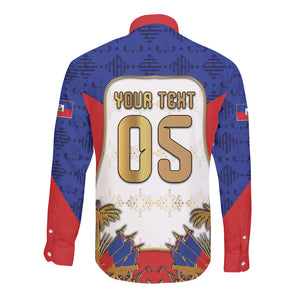 Custom Haiti Nan Mondyal 2026 Long Sleeve Button Shirt Road To Glory