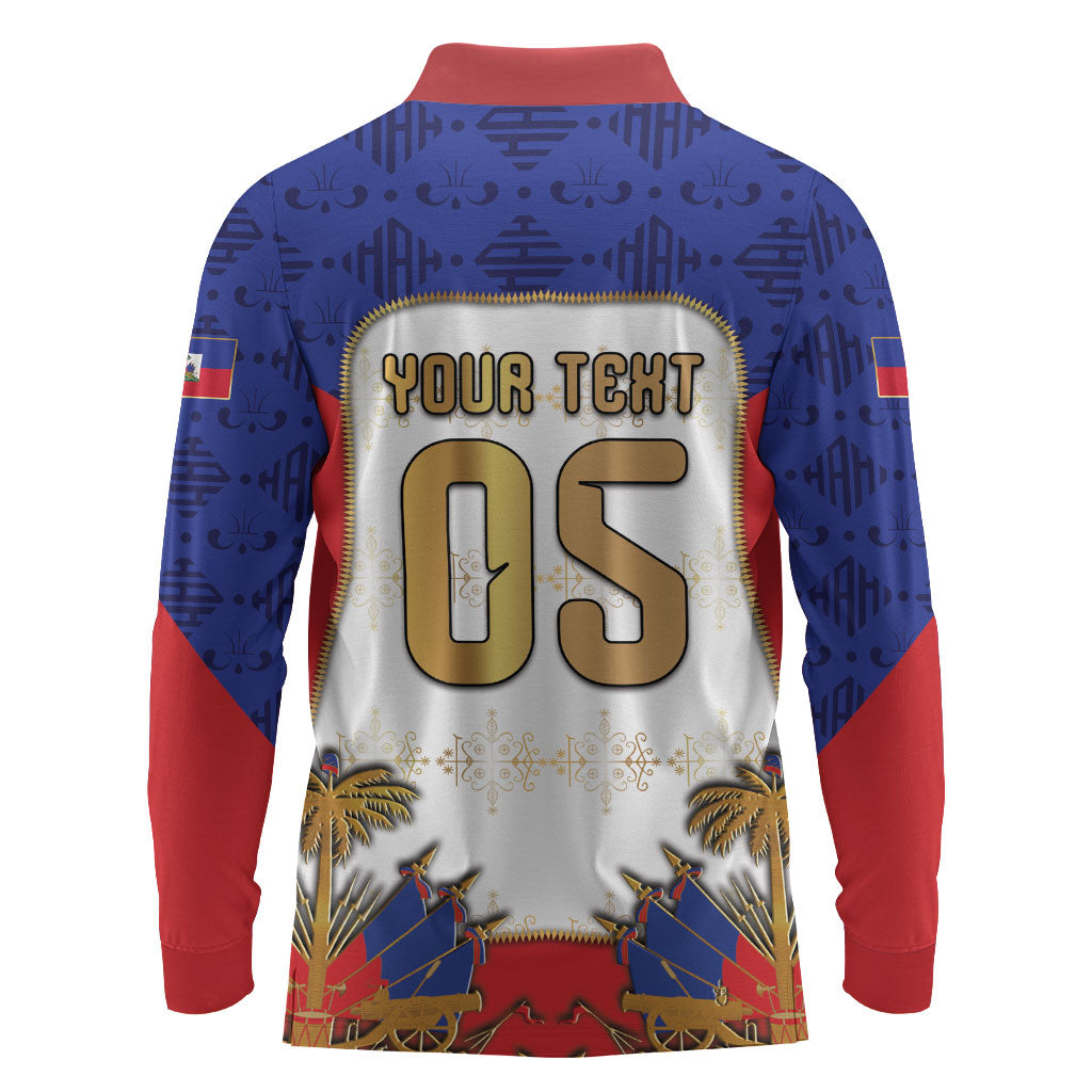 Custom Haiti Nan Mondyal 2026 Long Sleeve Polo Shirt Road To Glory