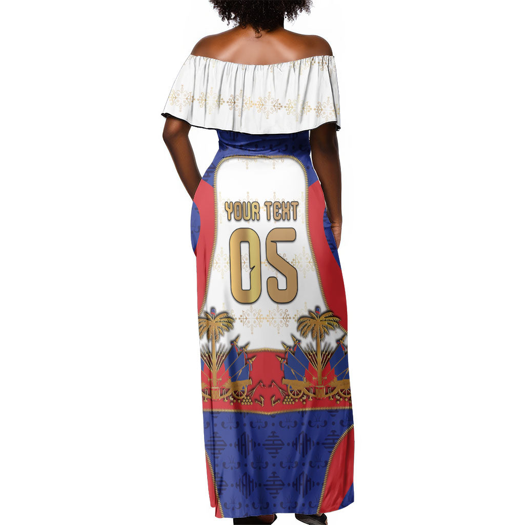 Custom Haiti Nan Mondyal 2026 Off Shoulder Maxi Dress Road To Glory