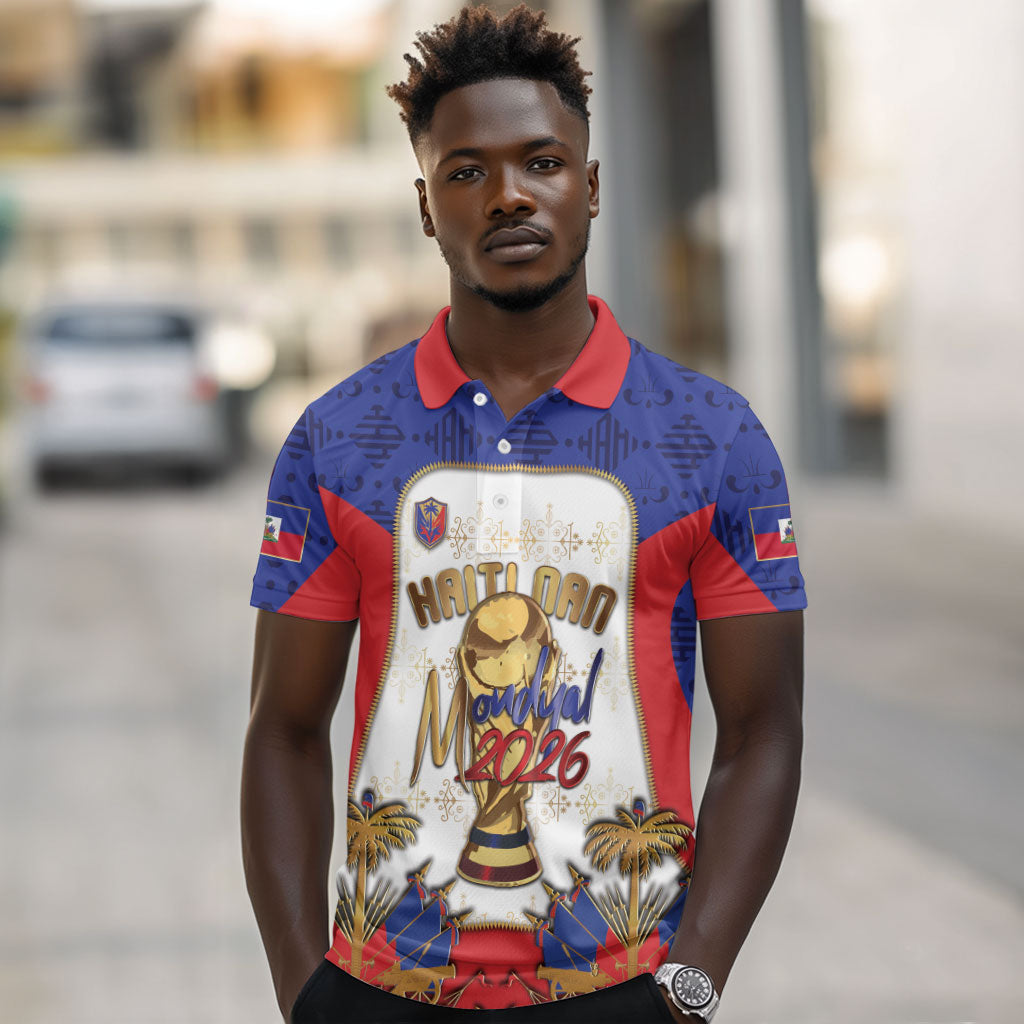 Custom Haiti Nan Mondyal 2026 Polo Shirt Road To Glory