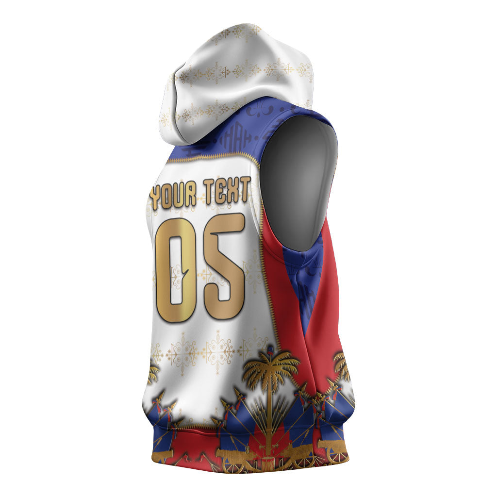 Custom Haiti Nan Mondyal 2026 Sleeveless Hoodie Road To Glory