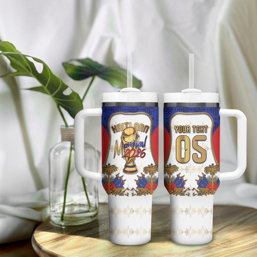 Custom Haiti Nan Mondyal 2026 Tumbler With Handle Road To Glory