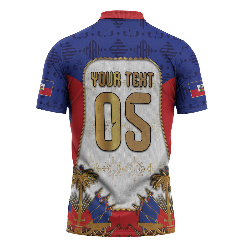 Custom Haiti Nan Mondyal 2026 Zipper Polo Shirt Road To Glory