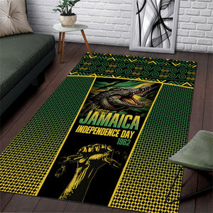 Jamaica Independence Day Area Rug Crocodile Broken Chain Freedom