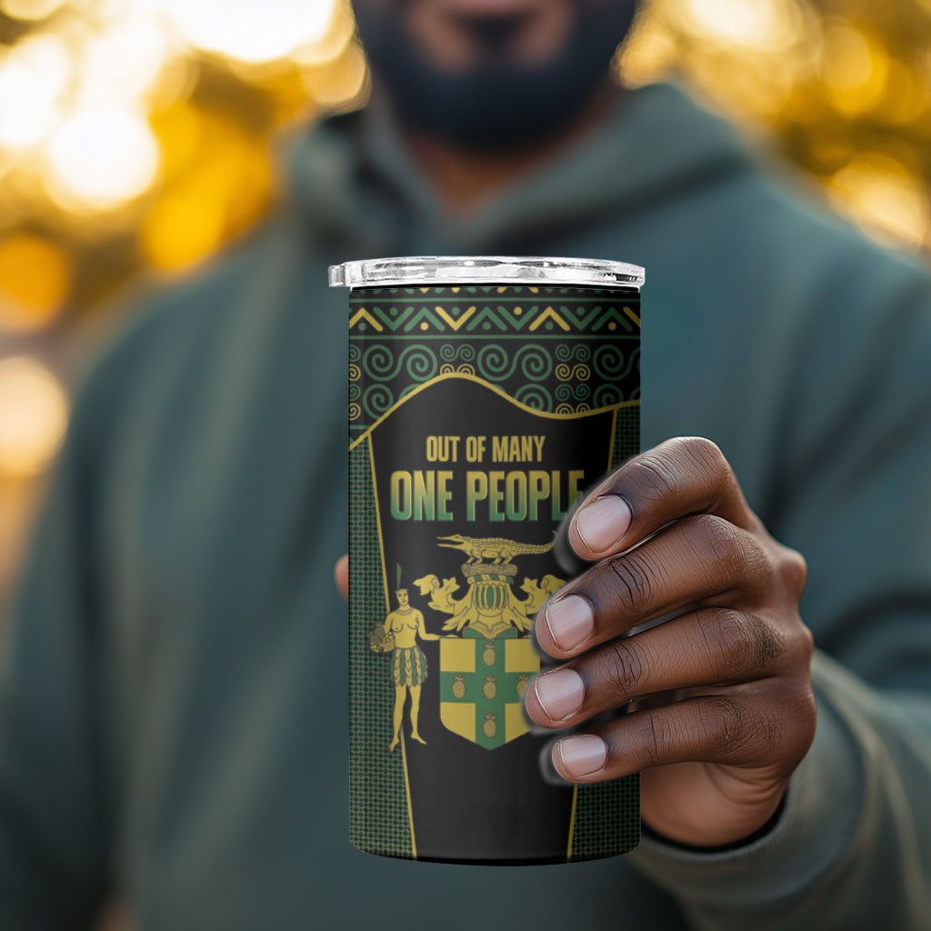Jamaica Independence Day 4 in 1 Can Cooler Tumbler Crocodile Broken Chain Freedom
