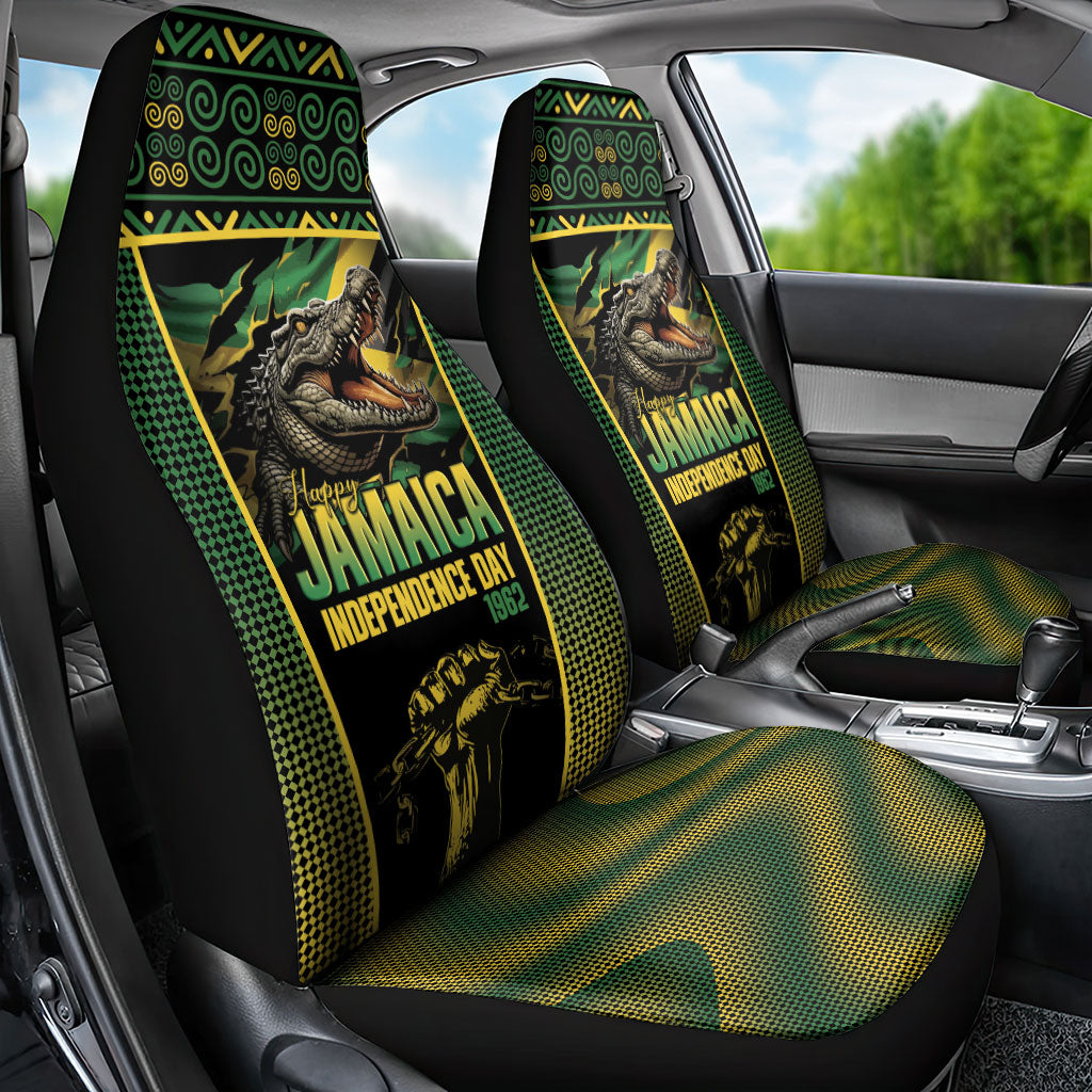 Jamaica Independence Day Car Seat Cover Crocodile Broken Chain Freedom