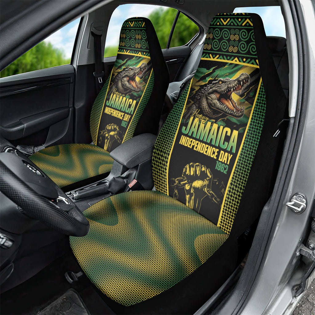 Jamaica Independence Day Car Seat Cover Crocodile Broken Chain Freedom