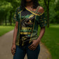 Jamaica Independence Day Cross Shoulder Shirt Crocodile Broken Chain Freedom