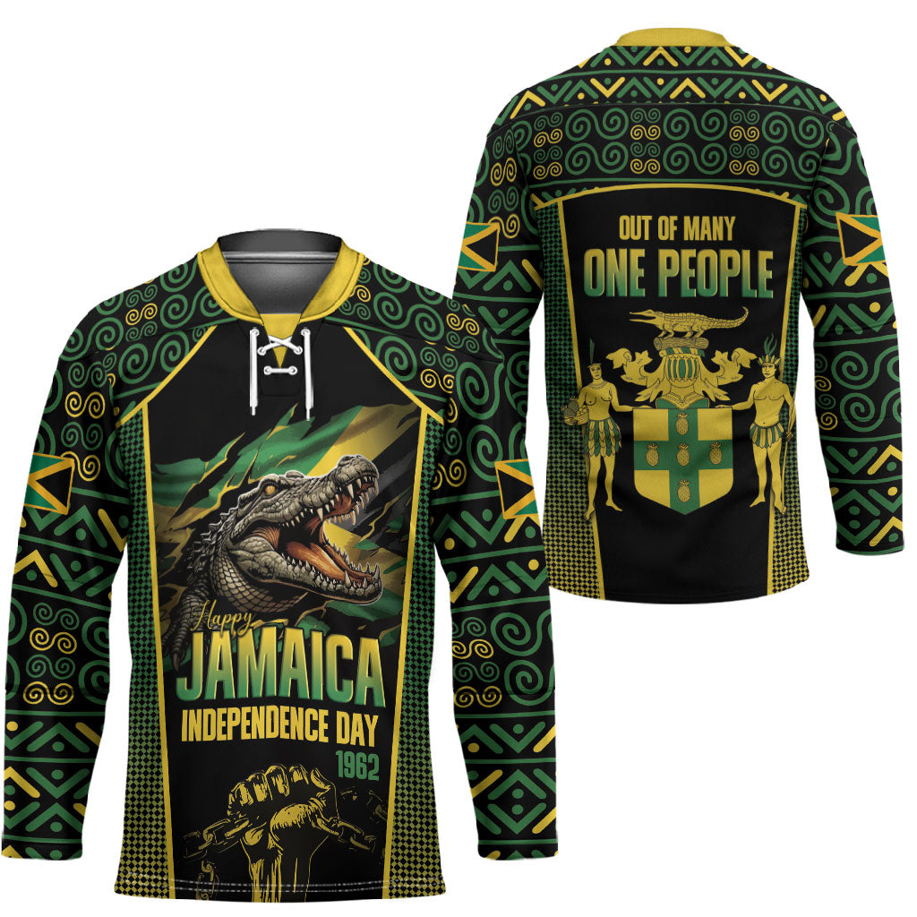 Jamaica Independence Day Hockey Jersey Crocodile Broken Chain Freedom