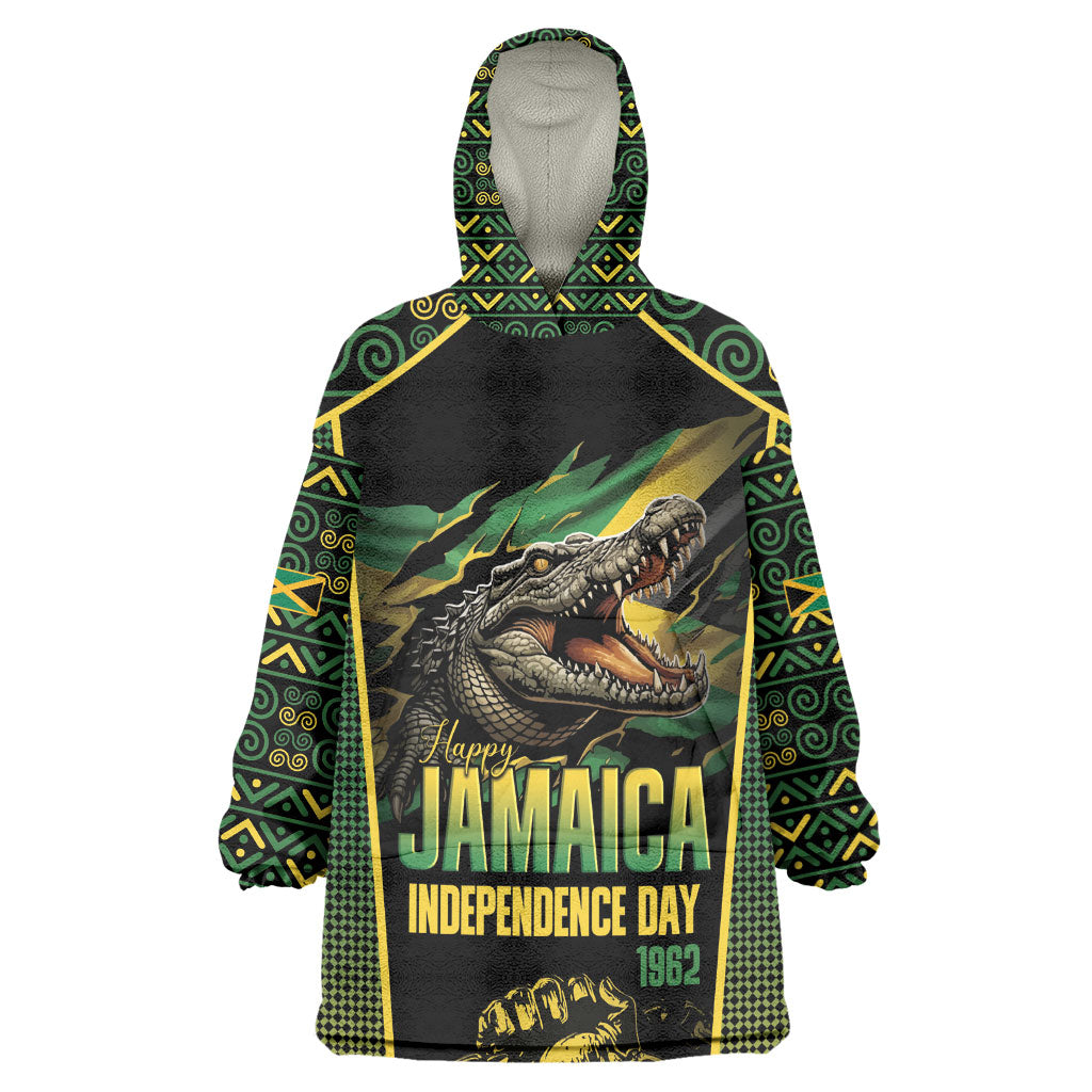 Jamaica Independence Day Kid Wearable Blanket Hoodie Crocodile Broken Chain Freedom