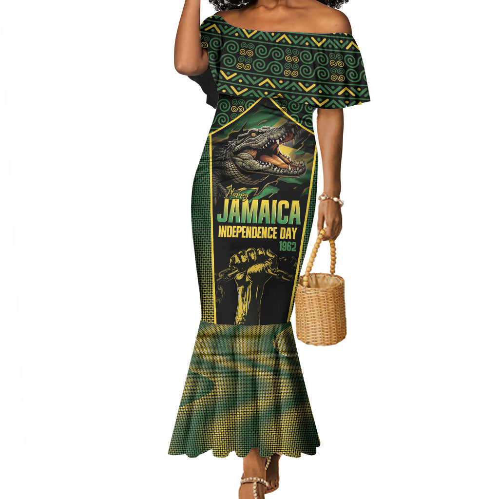 Jamaica Independence Day Mermaid Dress Crocodile Broken Chain Freedom