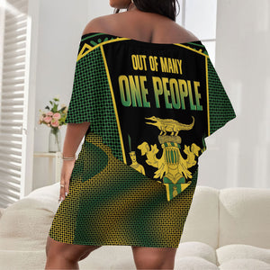 Jamaica Independence Day Off Shoulder Short Dress Crocodile Broken Chain Freedom